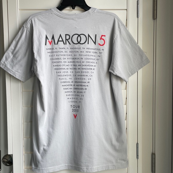 American Apparel Maroon 5 Gray Crewneck Tshirt 2015 Tour - Picture 5 of 6